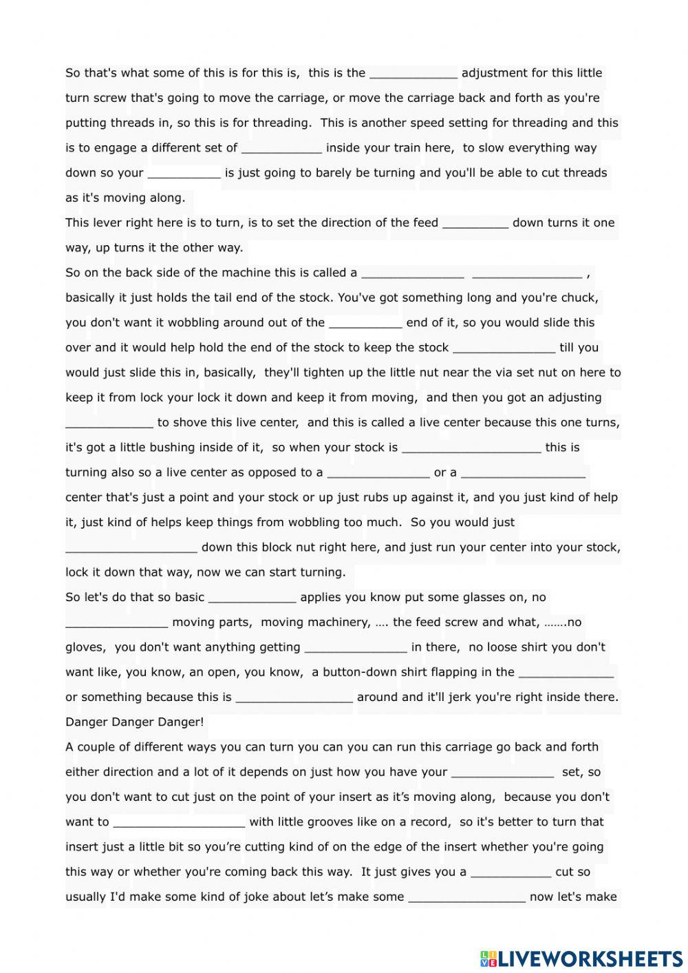 Listening- the lathe