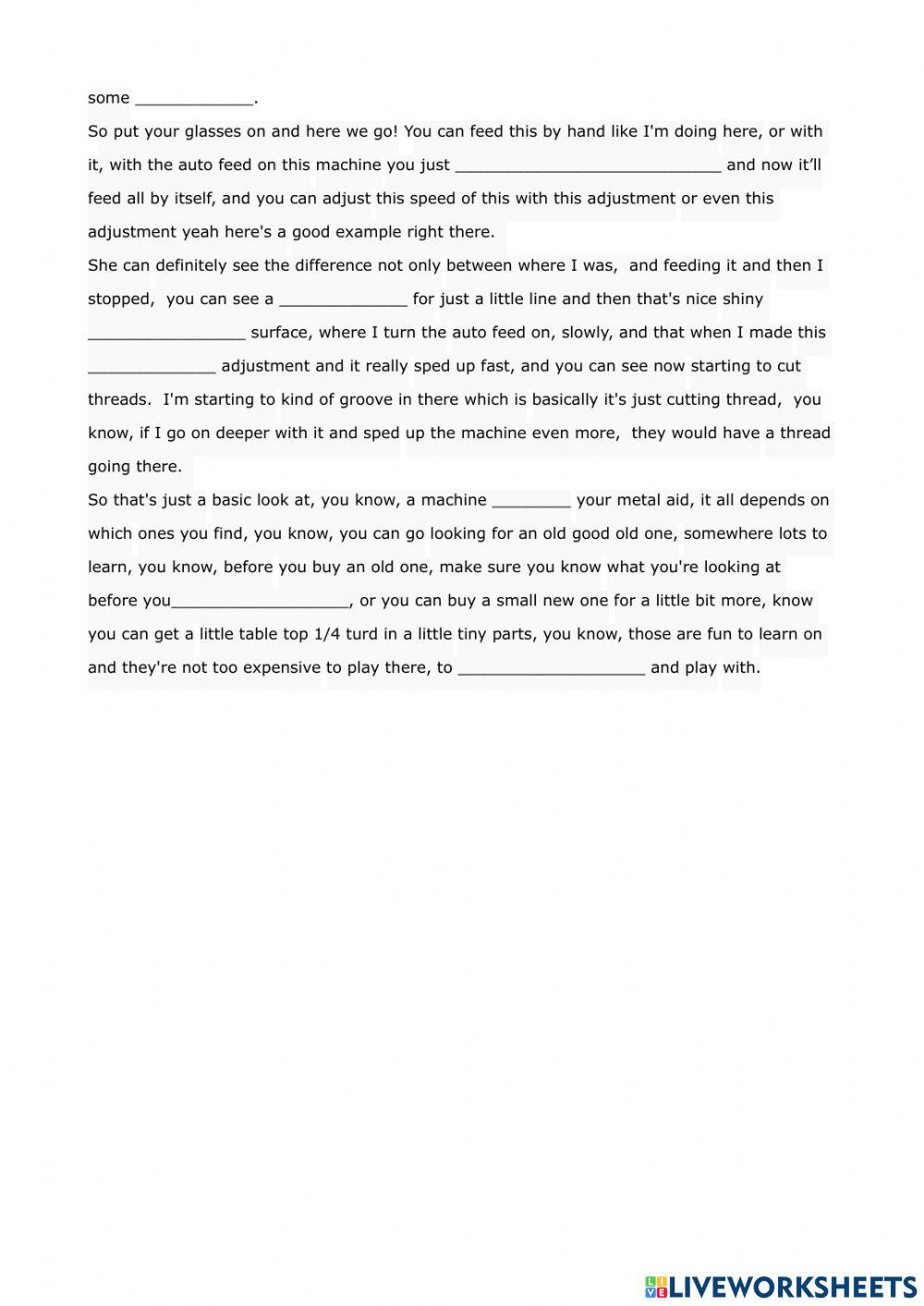 Listening- the lathe