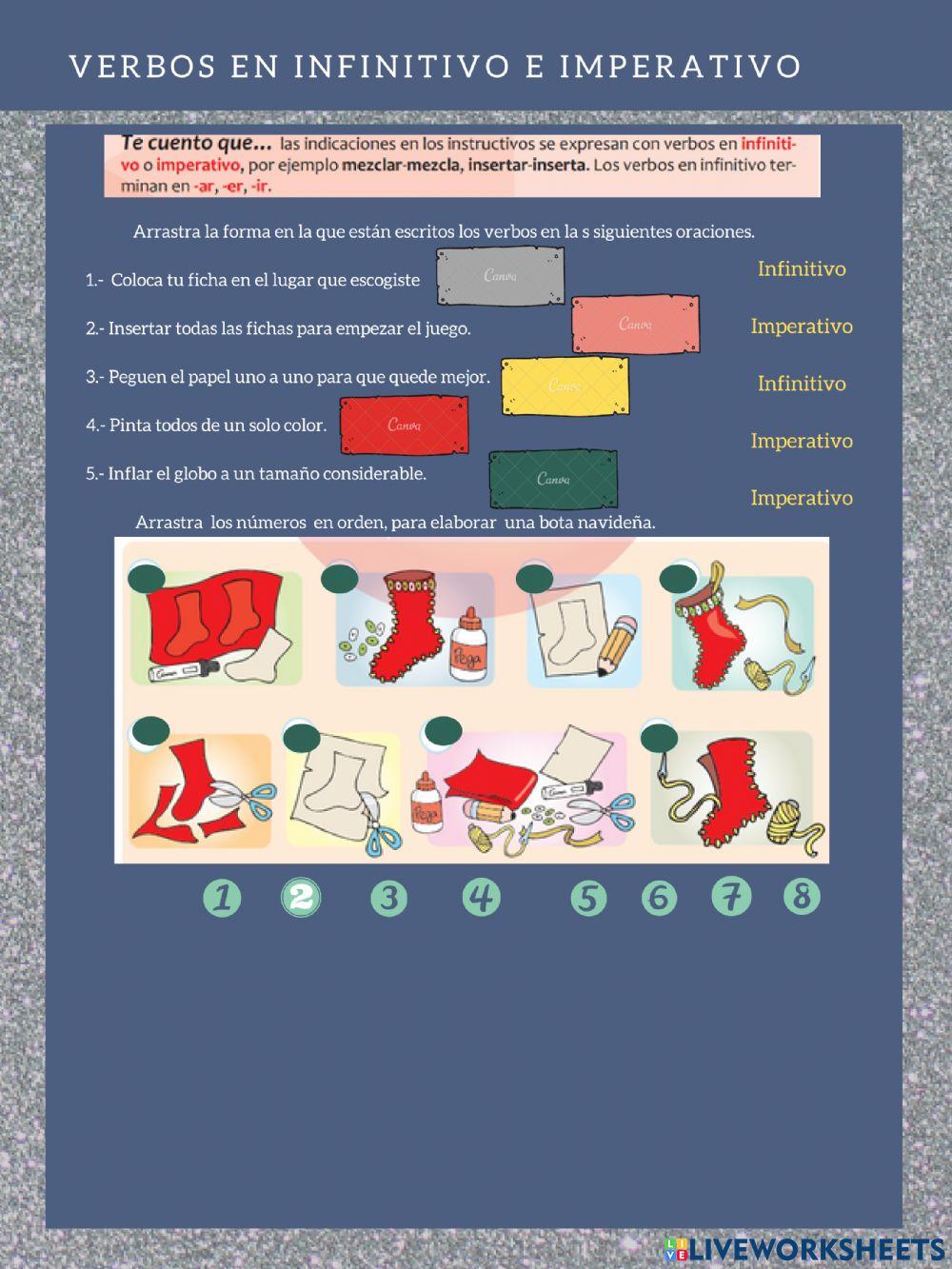 Verbos en infinitivo e imperativo