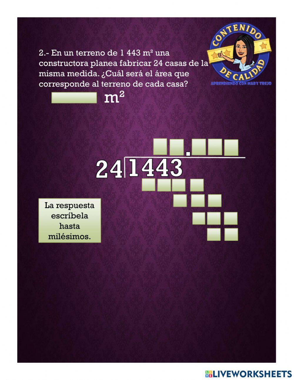 Divisiones con cociente decimal