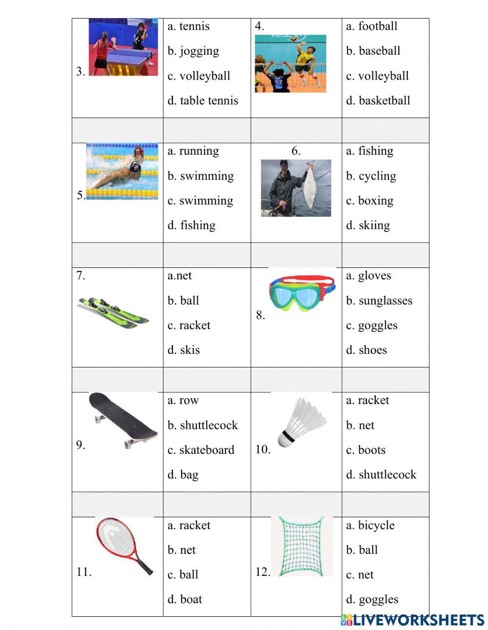 English 6 - vocab unit 8 sports and games