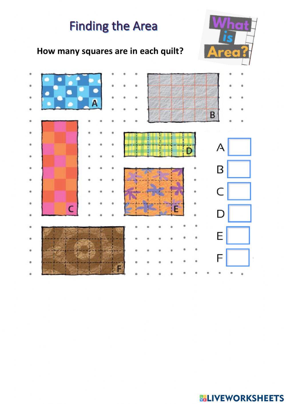 Finding the Area - 2.2 online exercise for | Live Worksheets