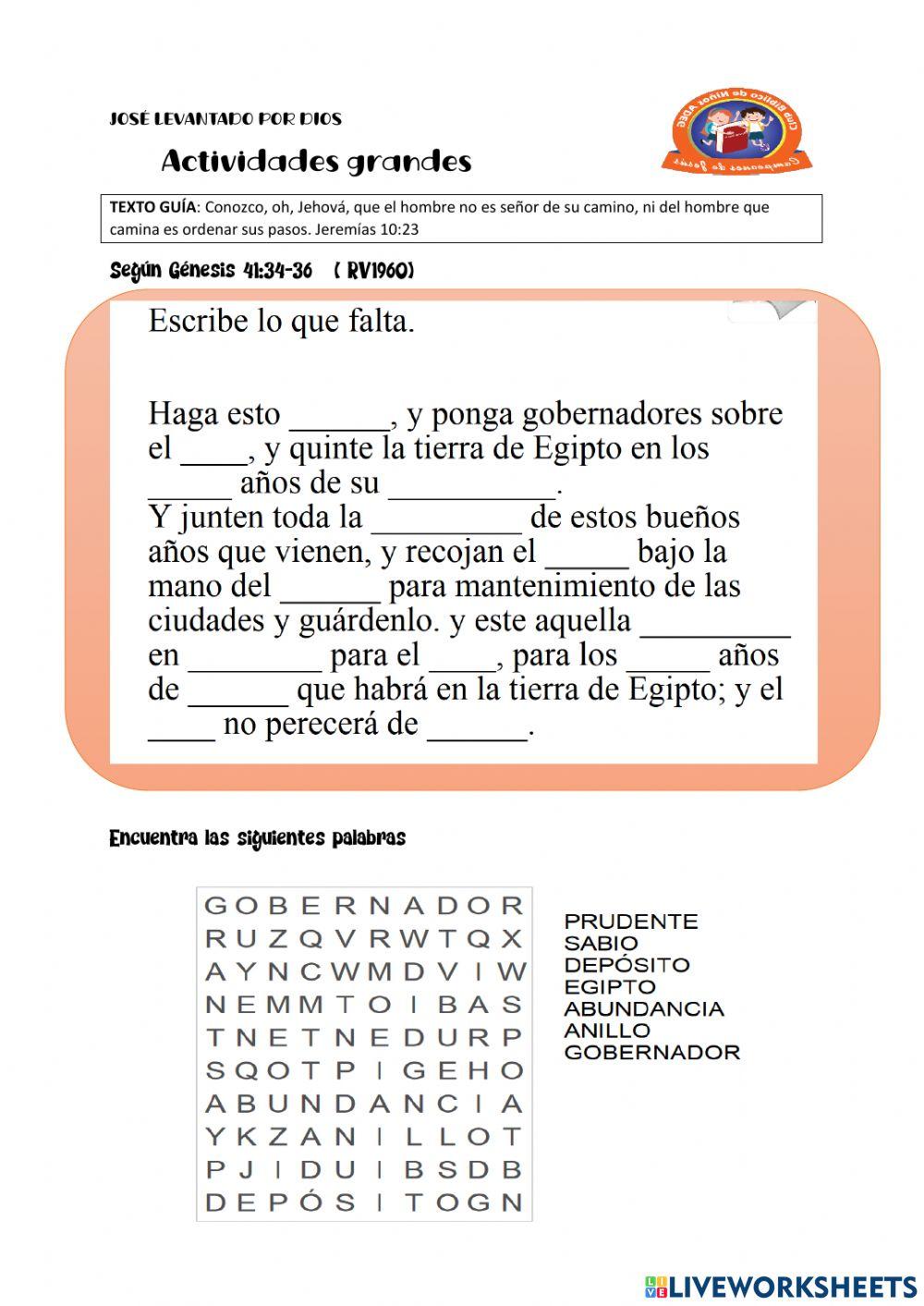 José levantado por Dios