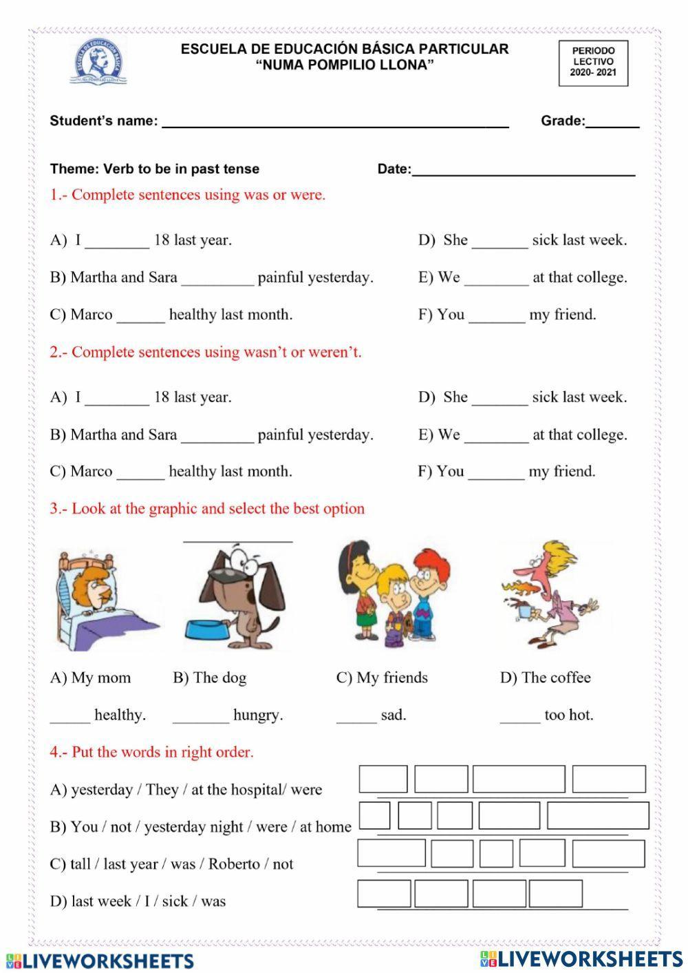 Was - were affirmative - negative