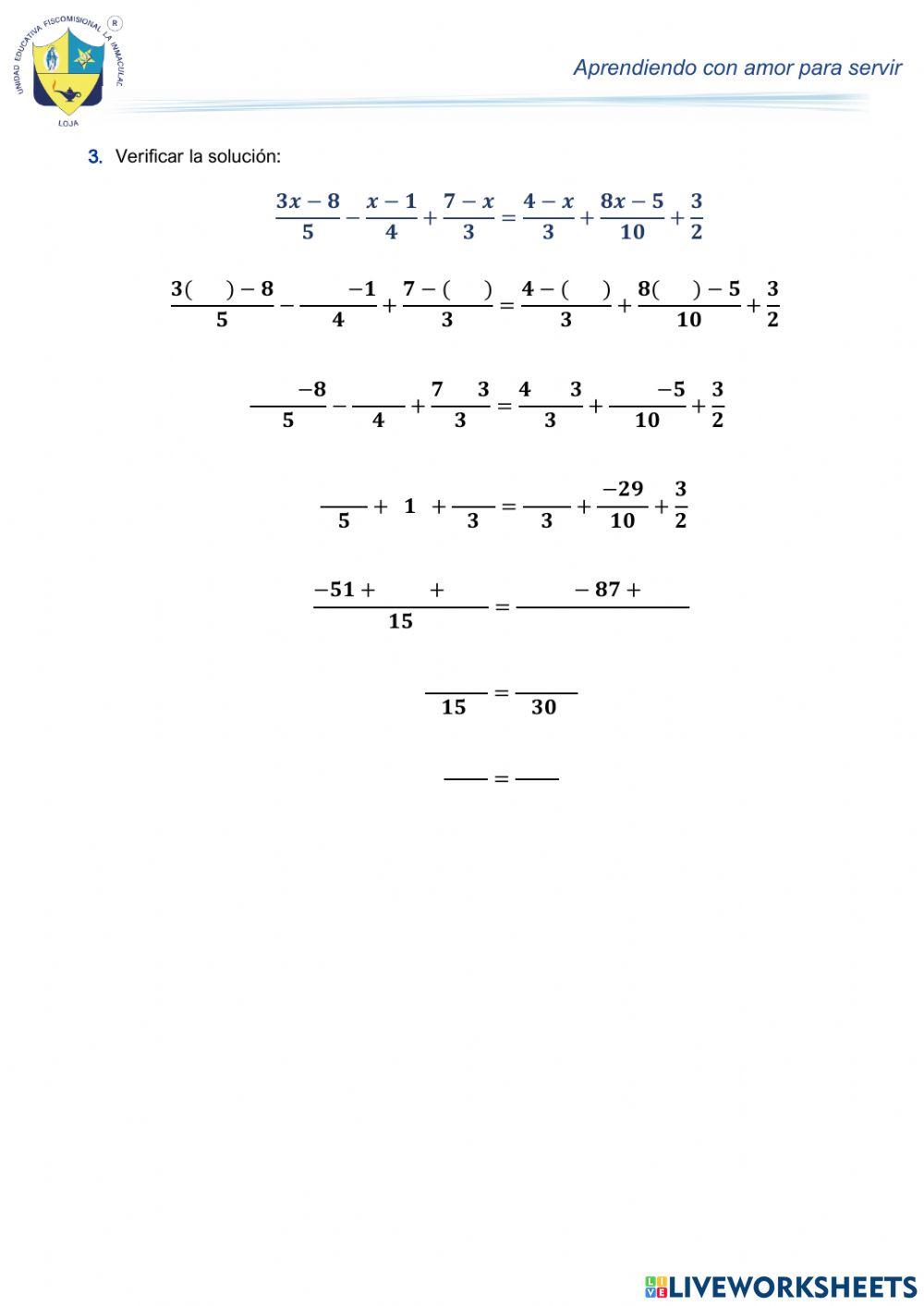 Ecuaciones de primer grado