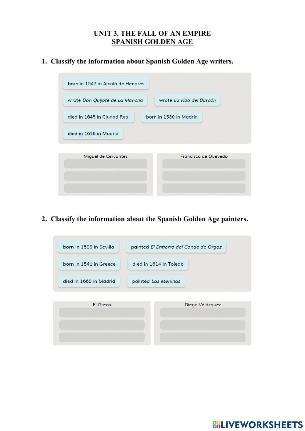 3.4 The Fall of an Empire. Spanish Golden Age