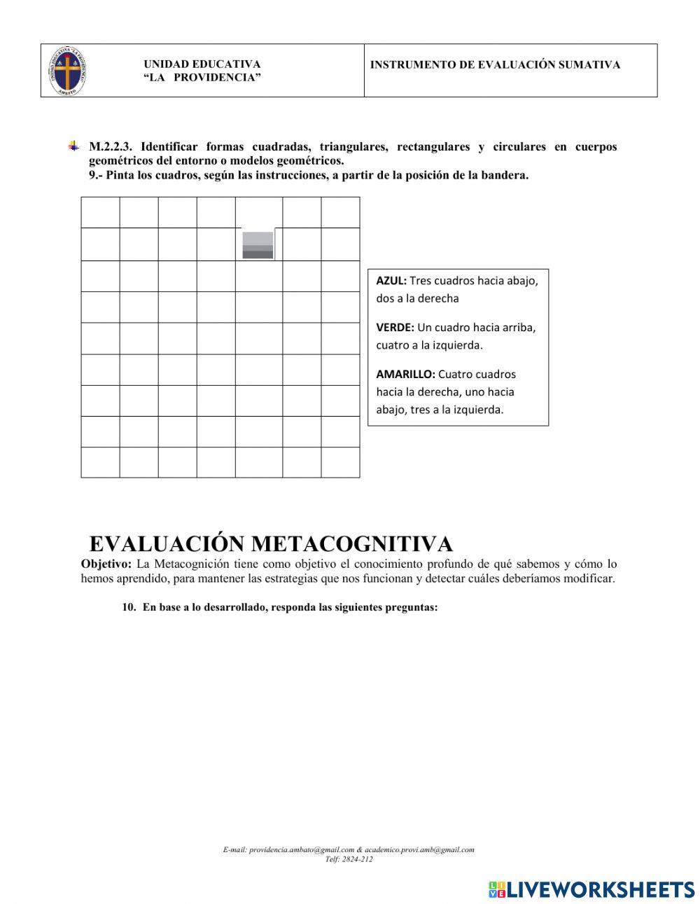 Evaluación quimestral