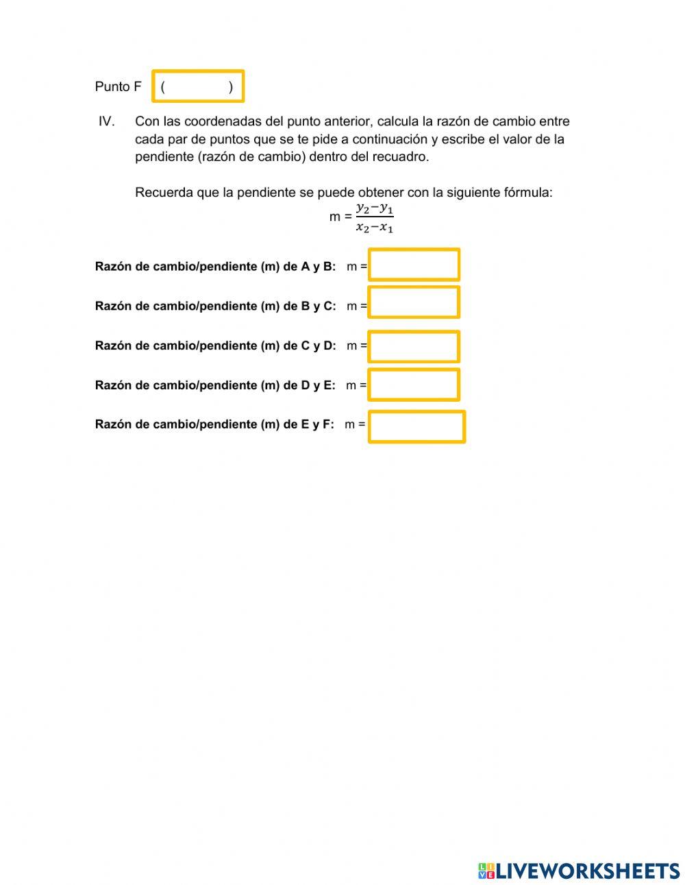 Ecuación de la recta y razón de cambio