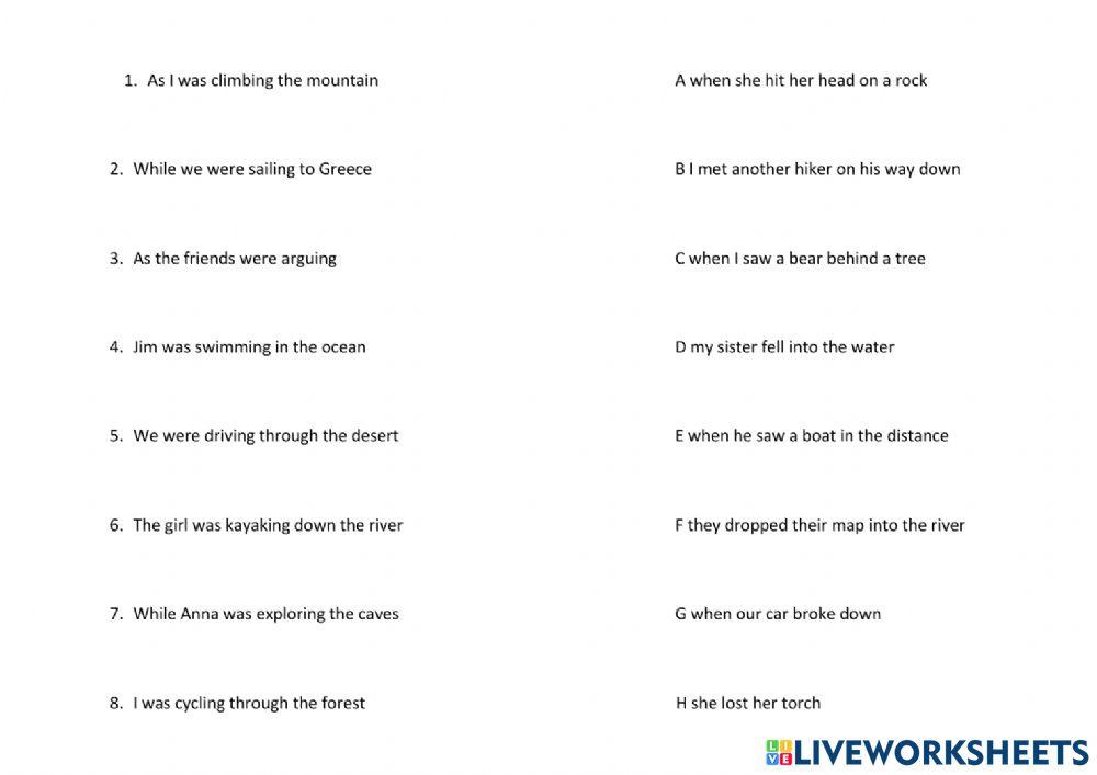 Contrast past simple and past continuous