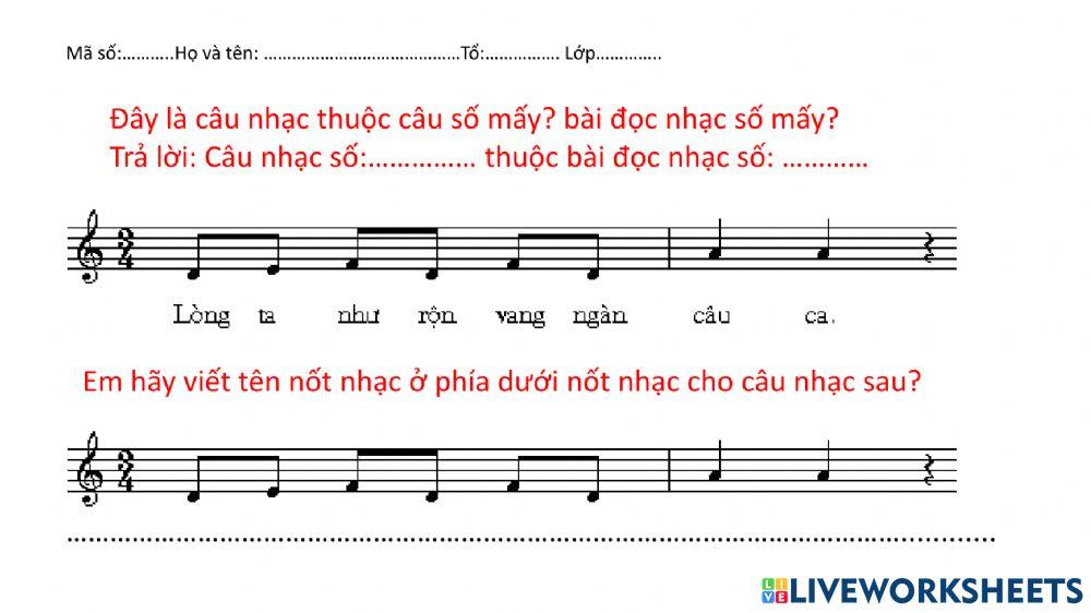 Phiếu học tập ôn tập nhạc 8