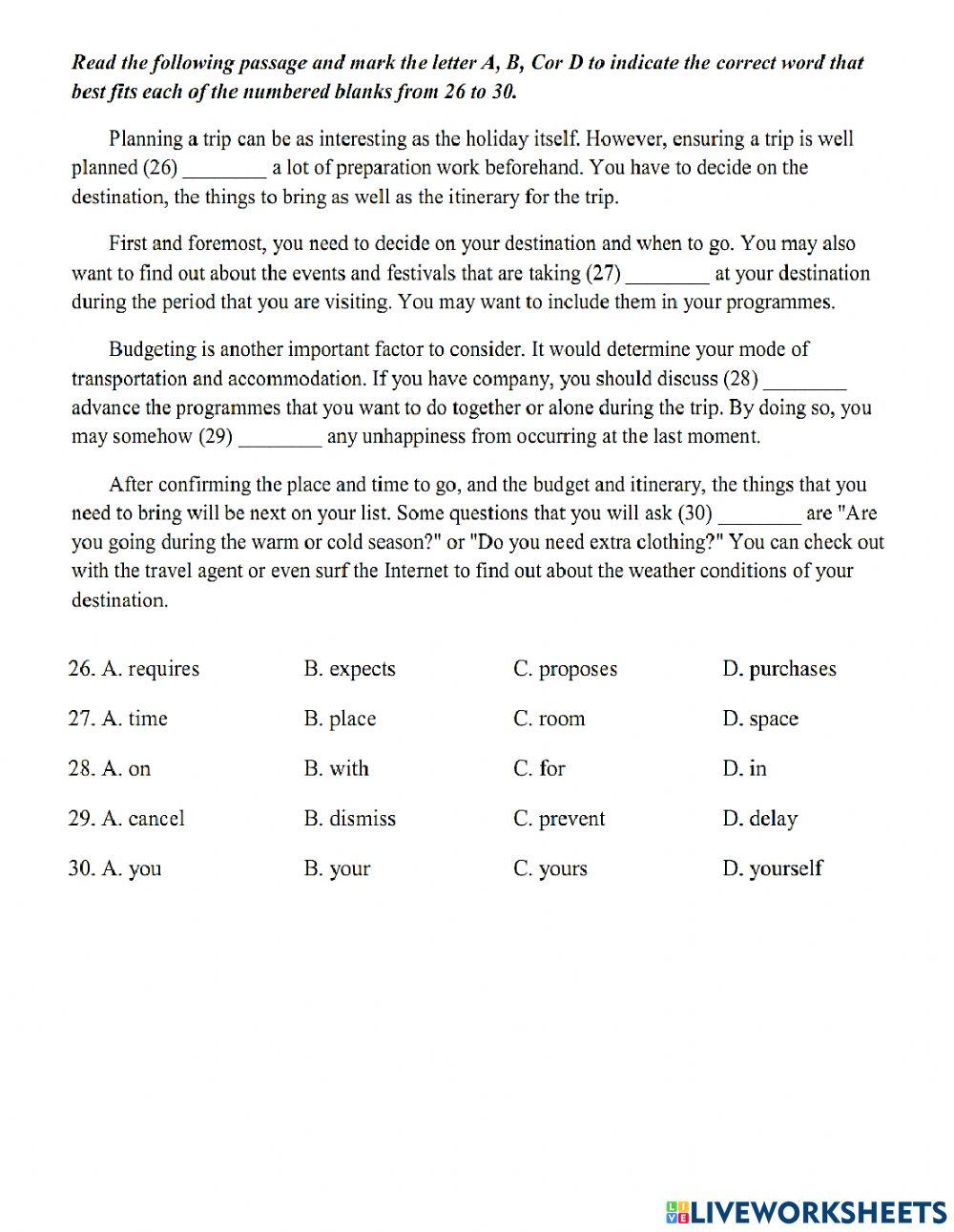 Thi lop 10 - PRACTICE TEST 14