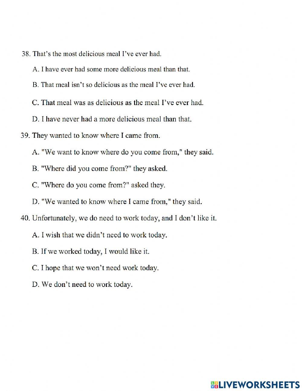 Thi lop 10 - PRACTICE TEST 14