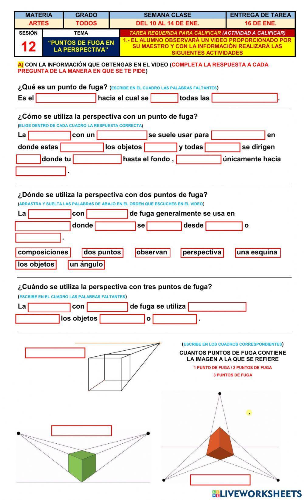 Puntos de fuga en la perspectiva Puntos de fuga en la perspectiva
