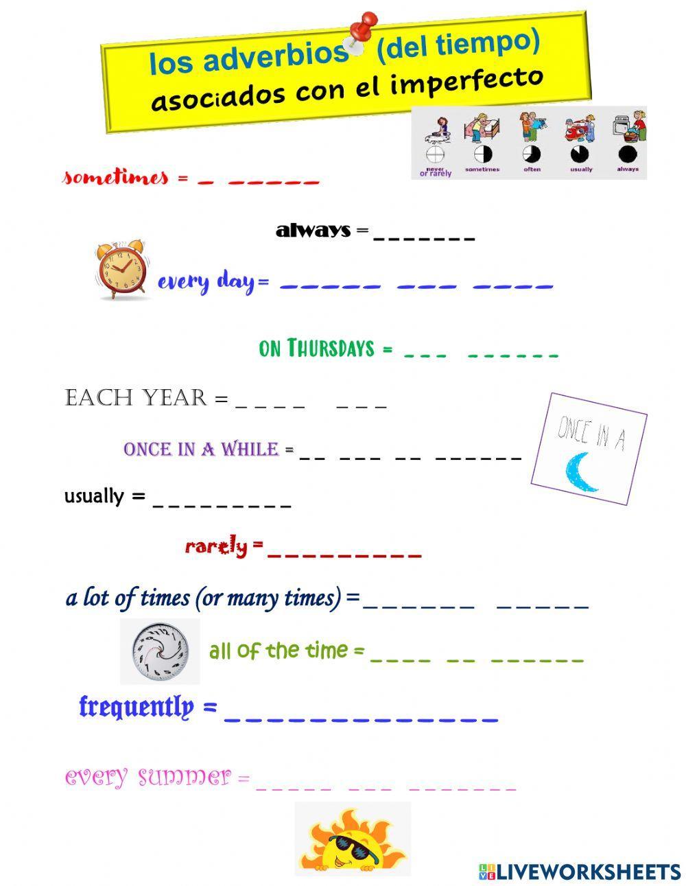Adverbs of time with the imperfect tense