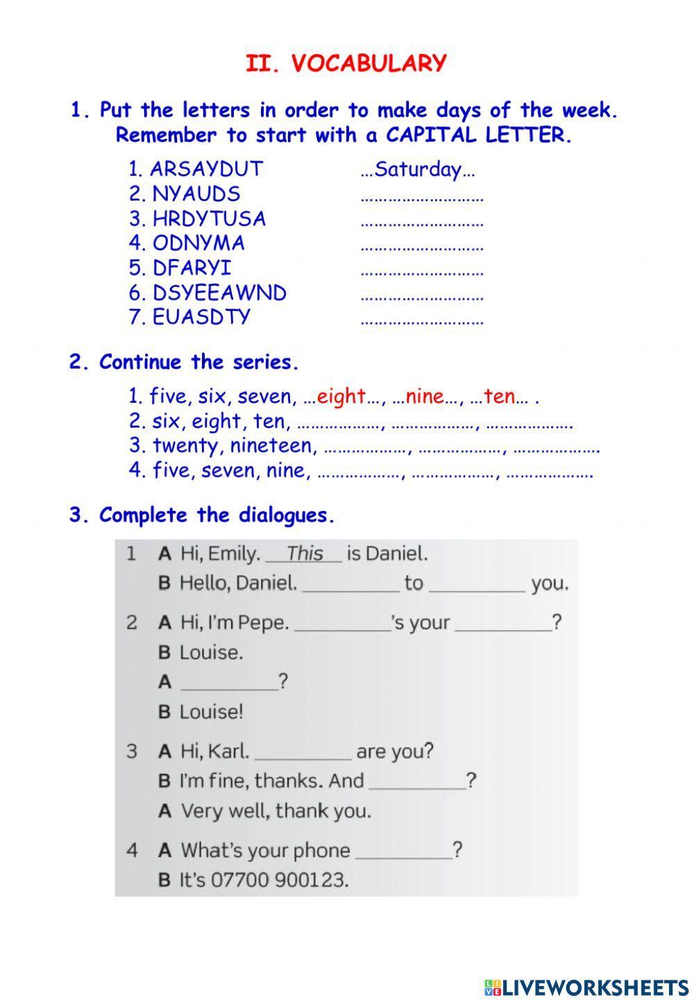 Unit 1A: My name's Hannah, not Anna