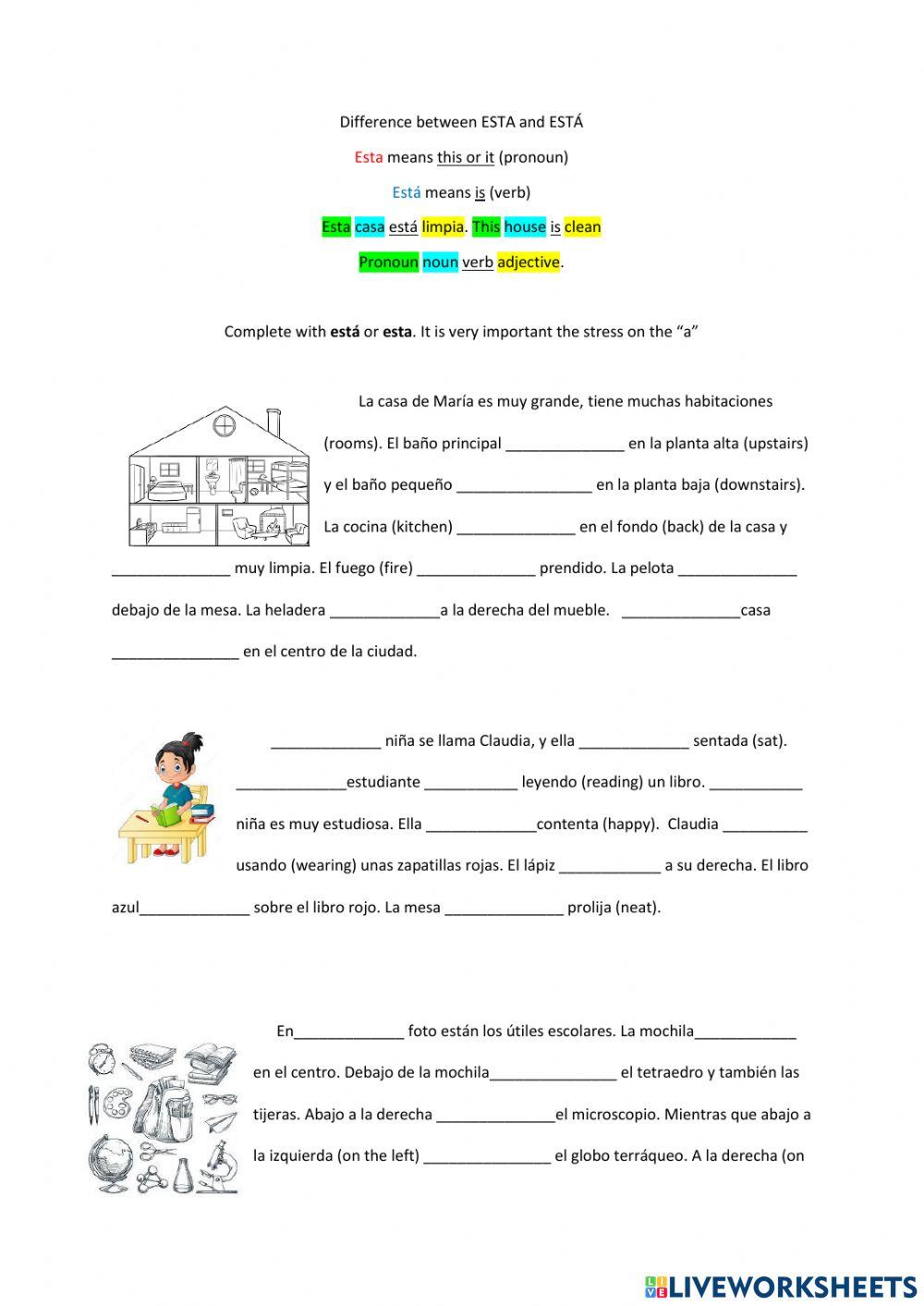 Diferencia entre esta y está