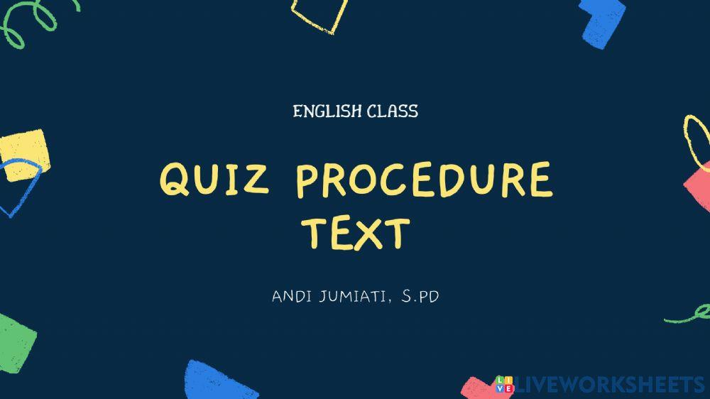 PROCEDURE TEXT 