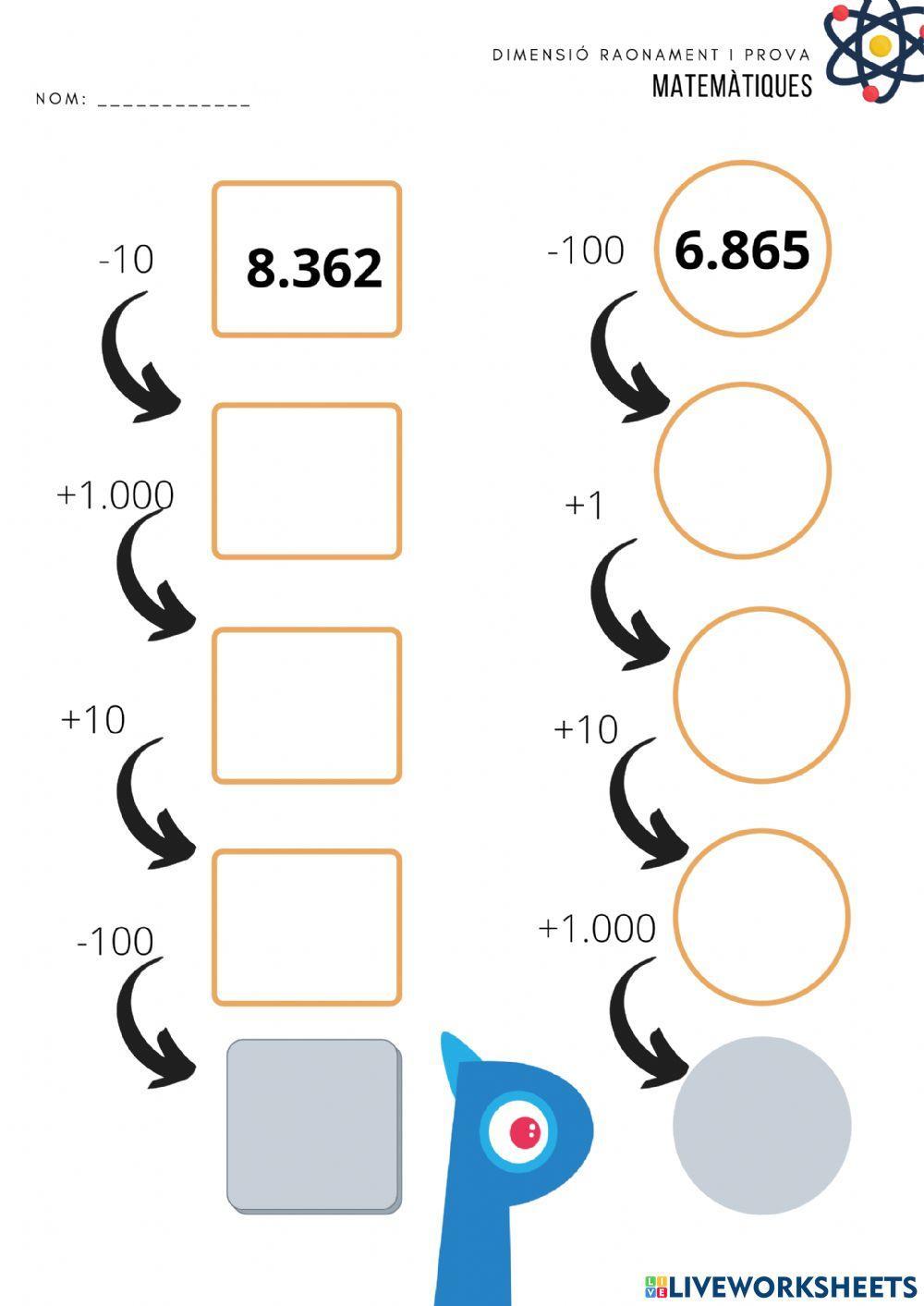 Sumes restes desenes centenes