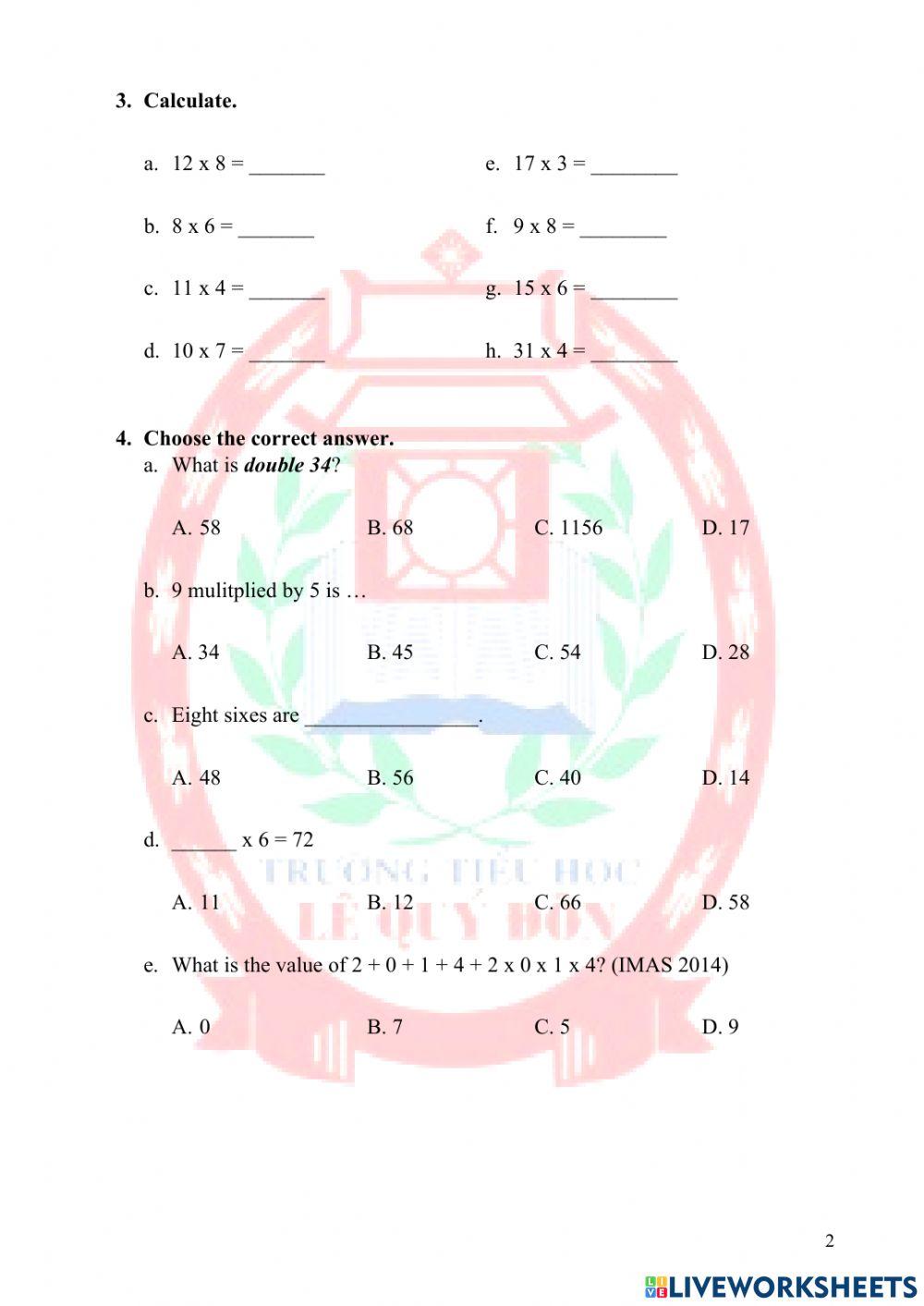 Math 3-U5L4-Revision