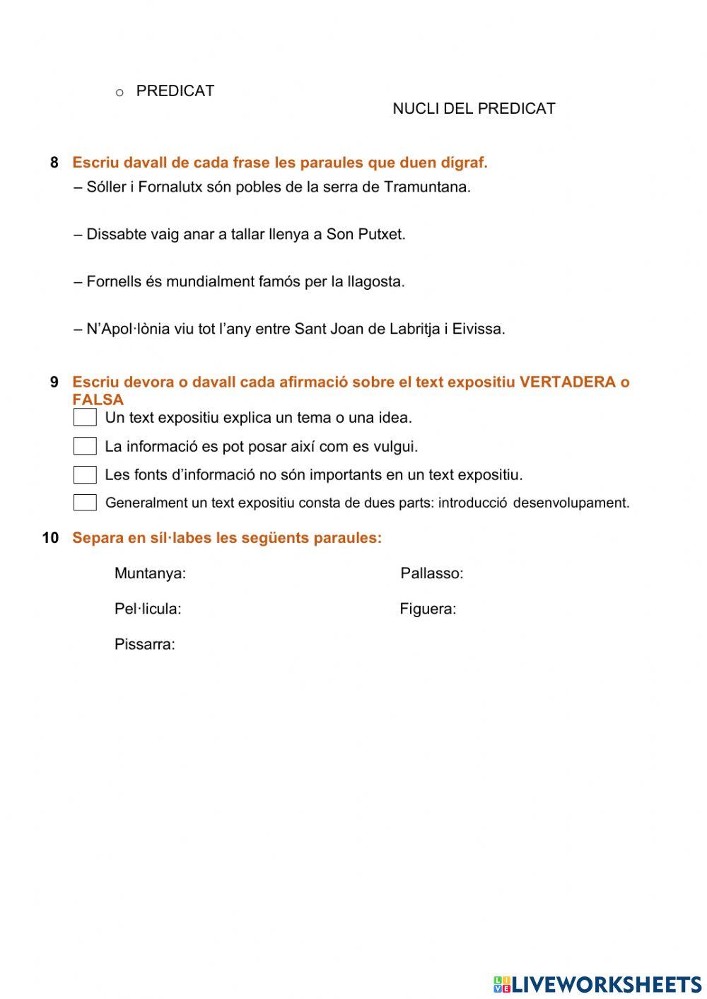 Prova accentuació, oració i digrafs