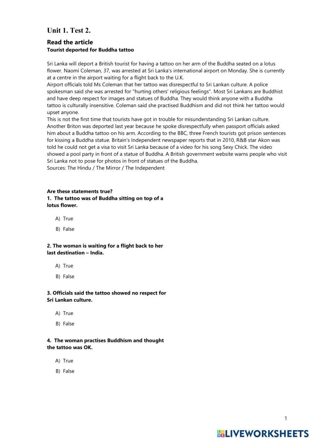 Cultural misunderstanding