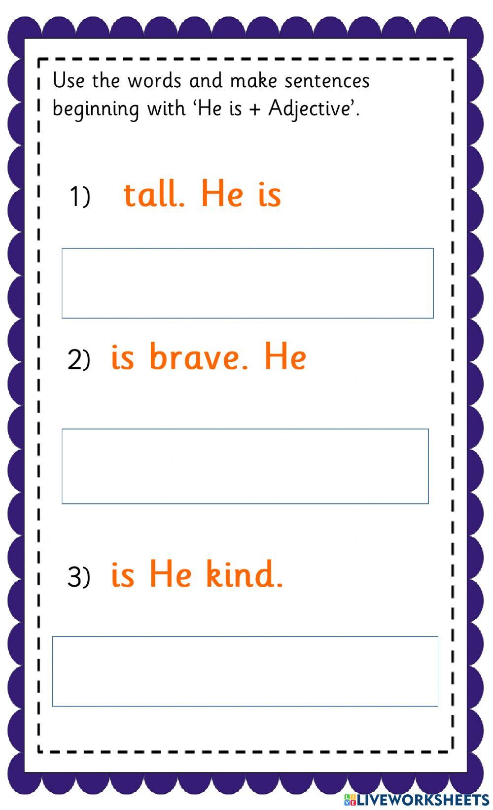 Sentence Pattern - He is + Adjective Sentence Pattern - He is + Adjective