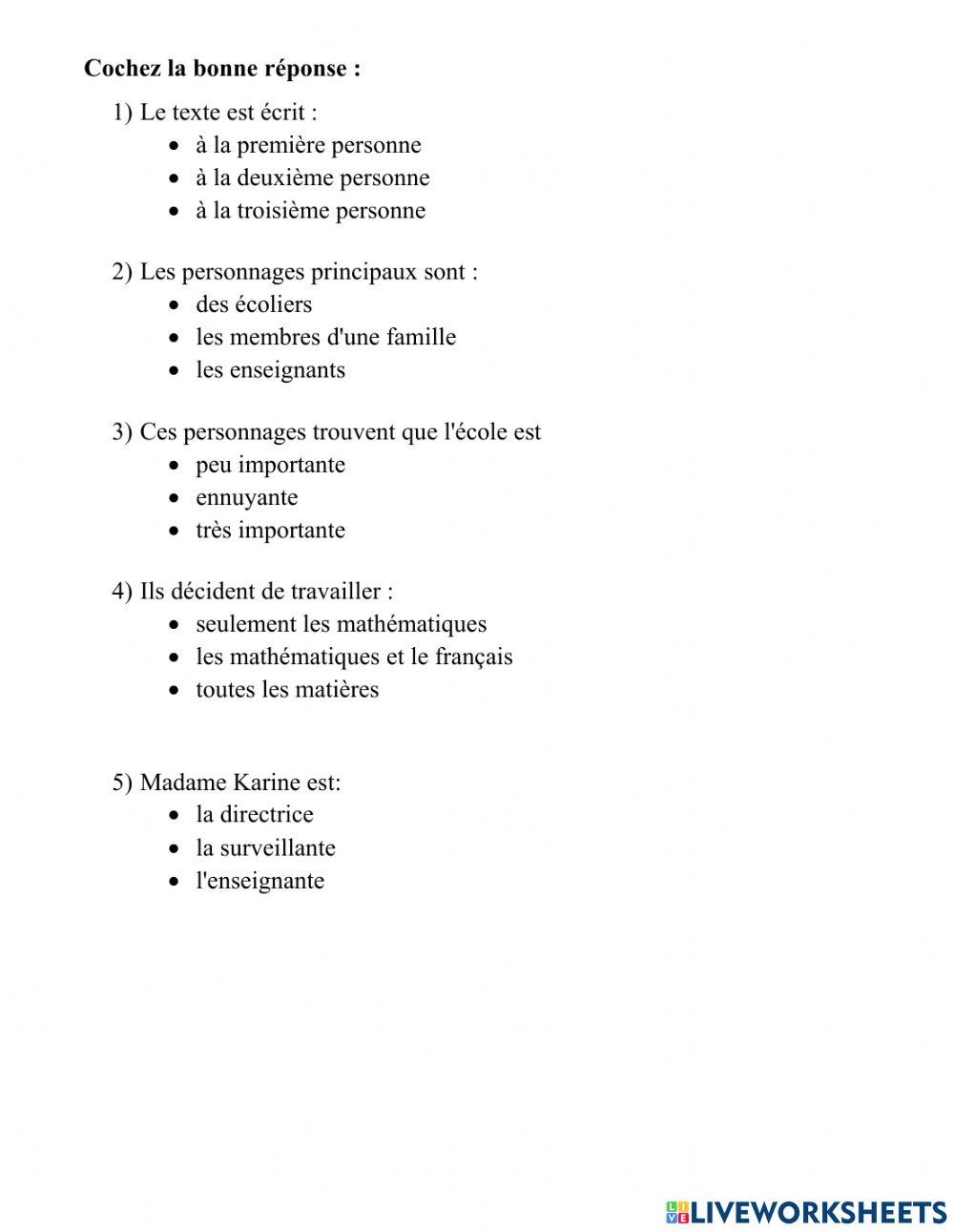 Grade 5 French 2670173 | souranibilal | Live Worksheets