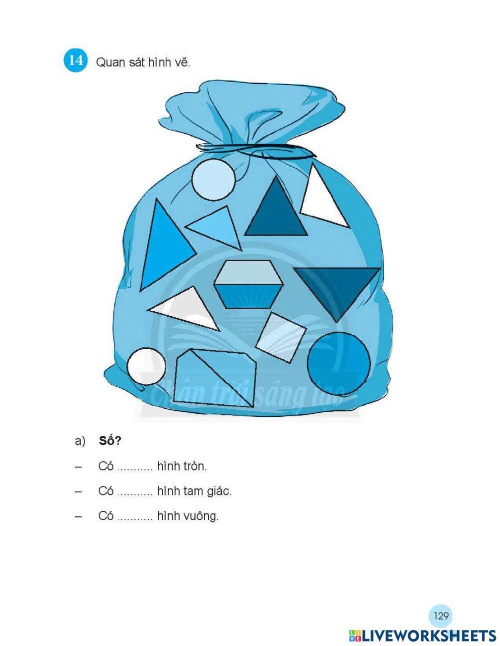 Phiếu bài tập toán trang 129-130 lớp 2