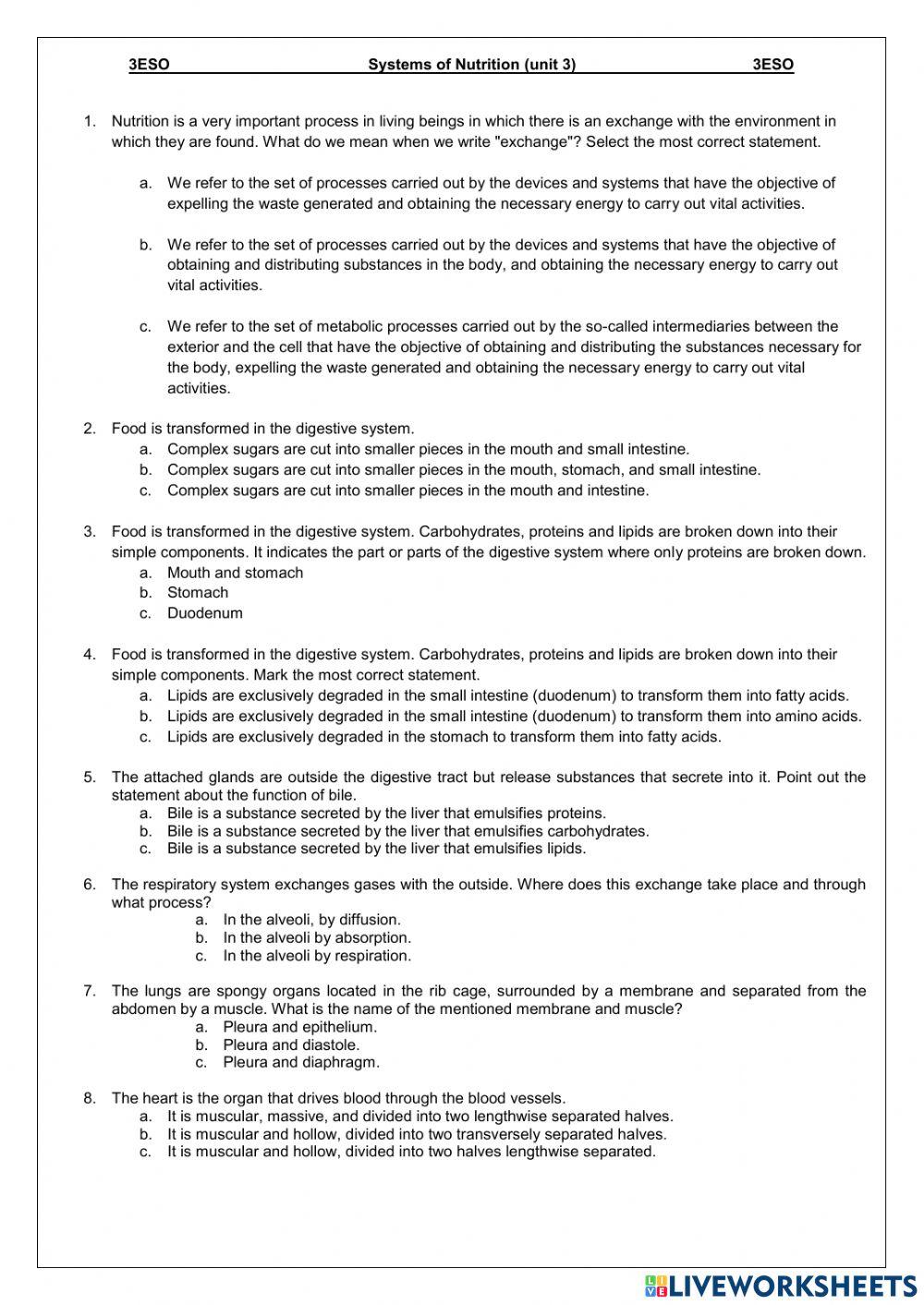 Systems of Nutrition