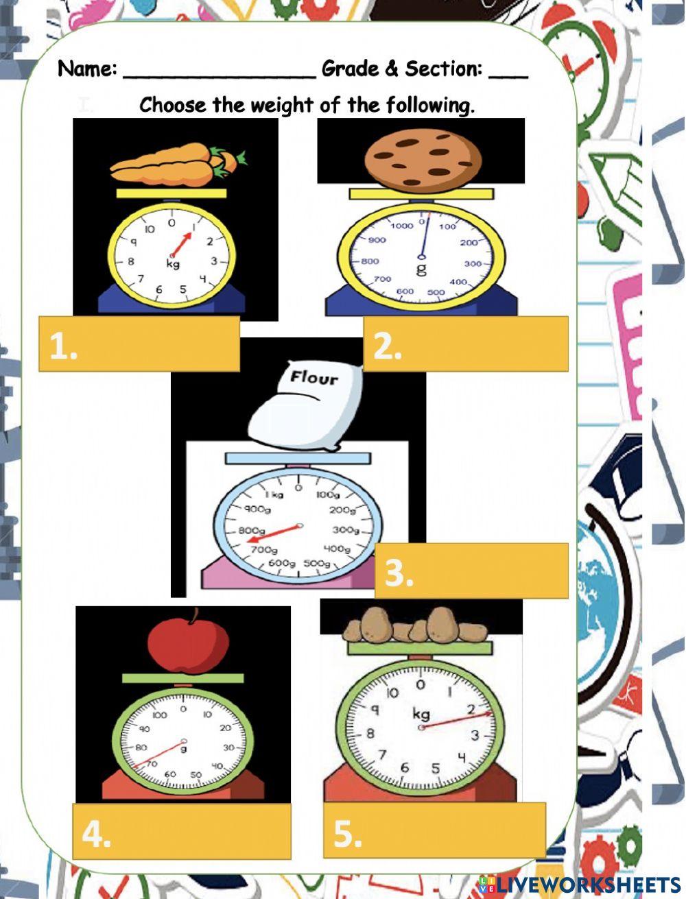 Measuring Weight in kilogram and gram
