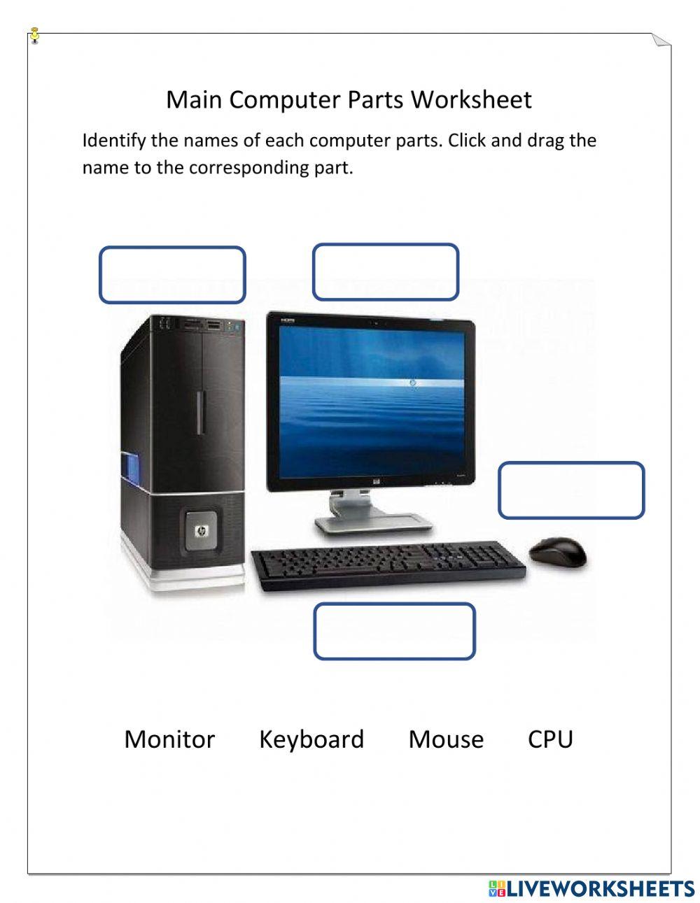 Main Computer Parts Worksheet online exercise for | Live Worksheets