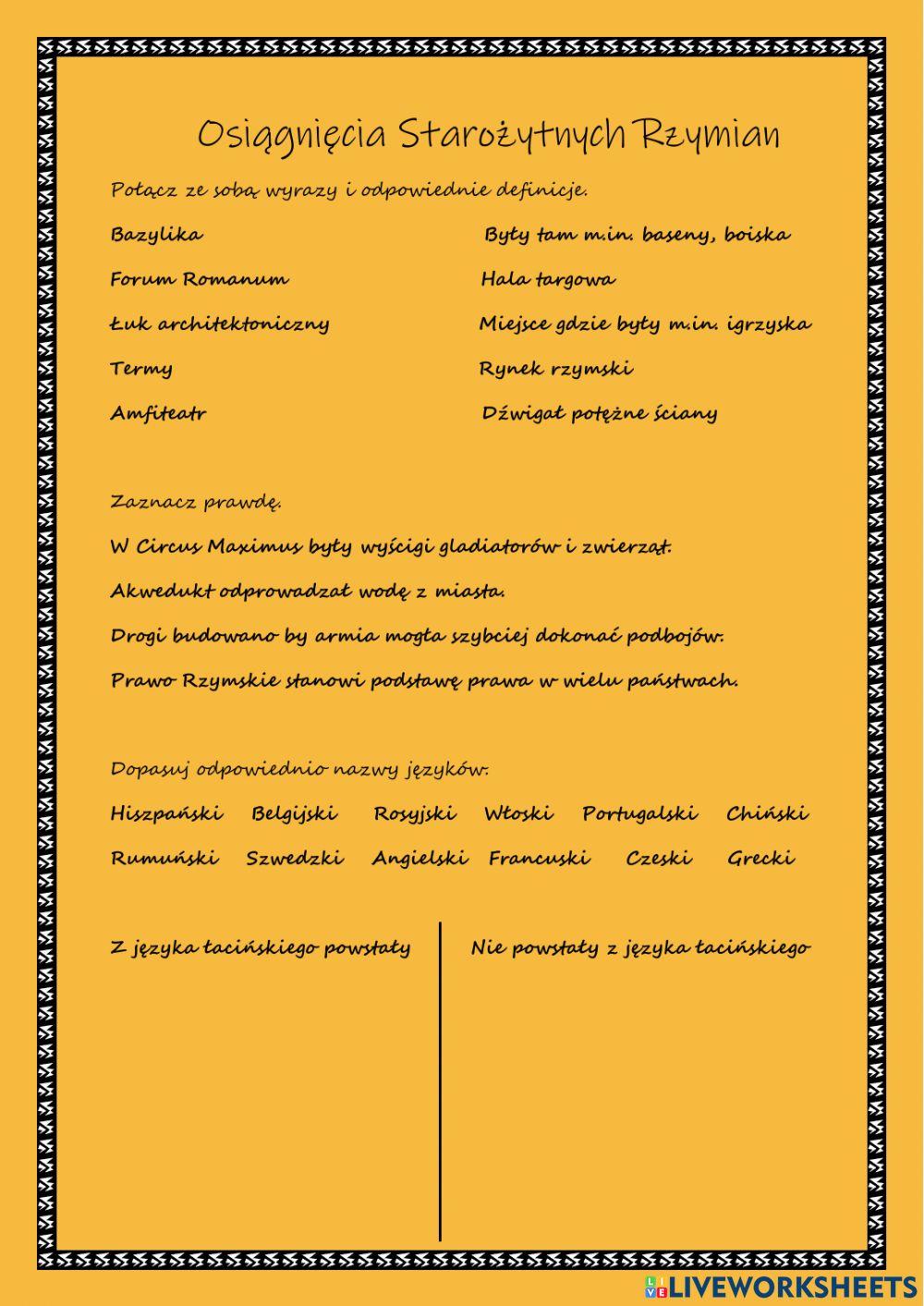 Osiągnięcia Starożytnych Rzymian