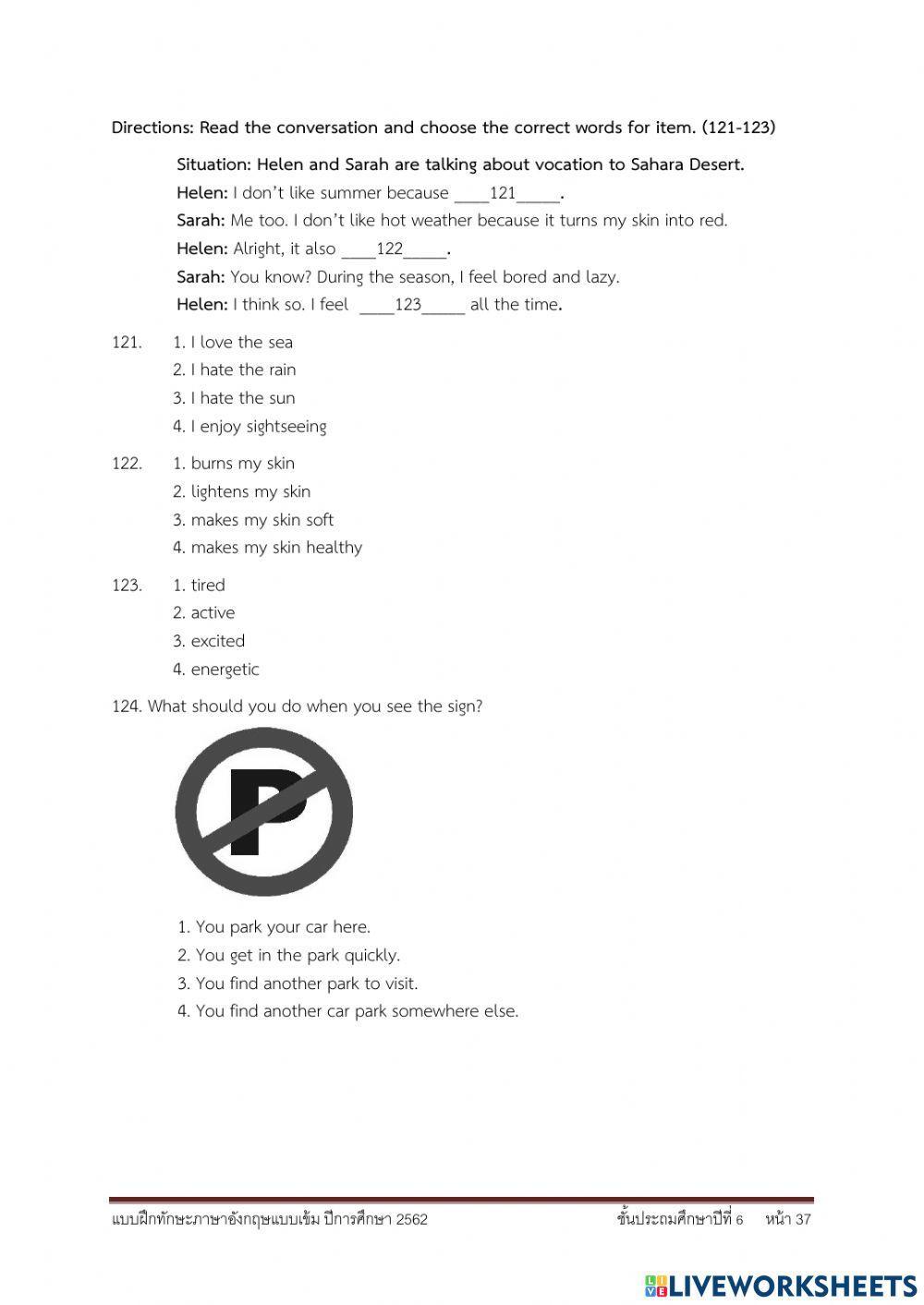6th English O-NET Preparation - Grammar & Vocab Part 1
