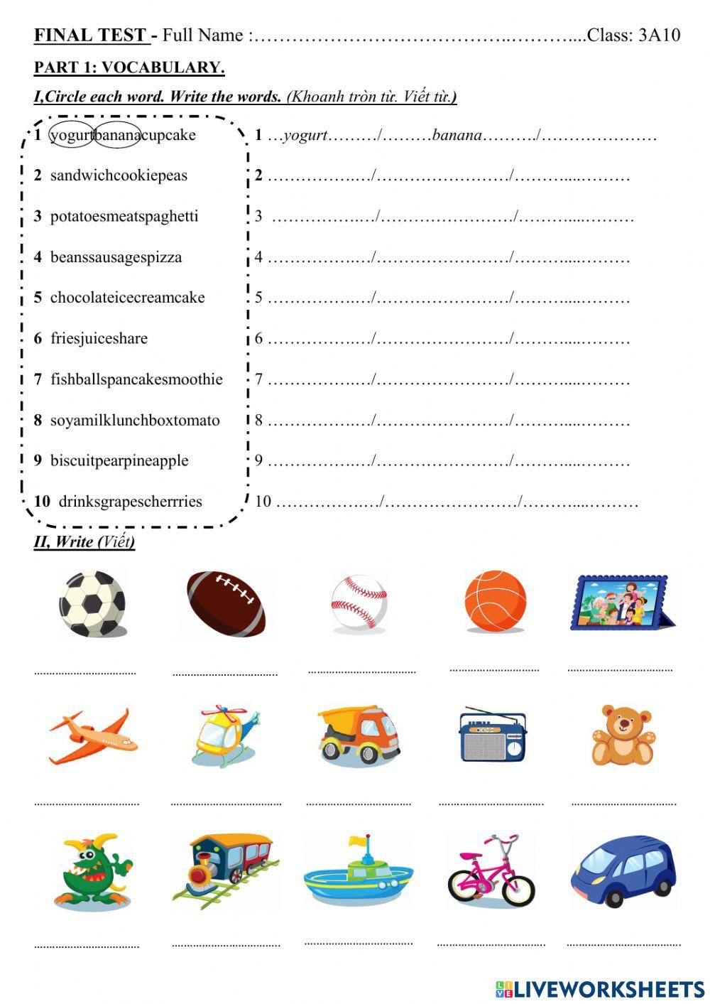3A10-Final test - Vocab&Grammar