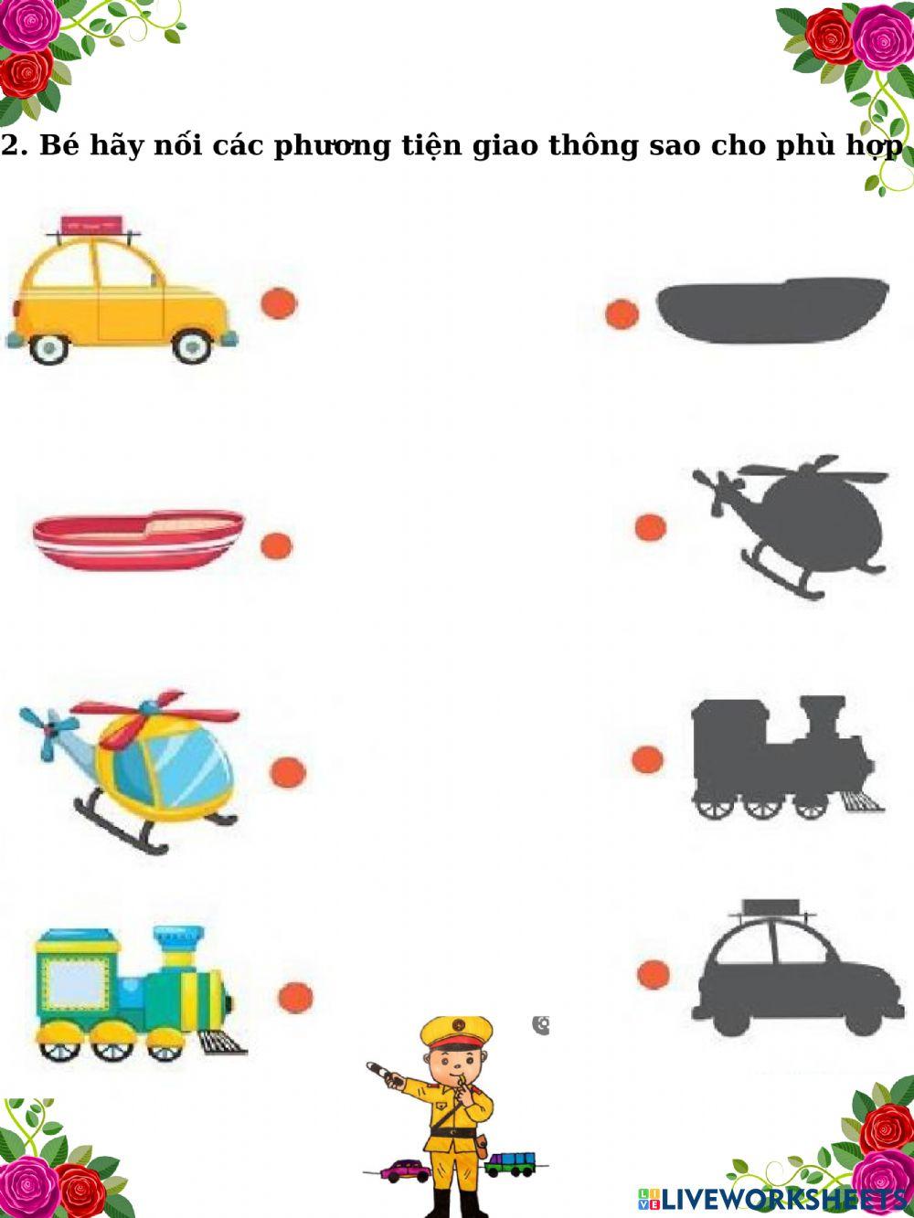 Trò chơi tương tác bé làm quen một số phương tiện giao thông