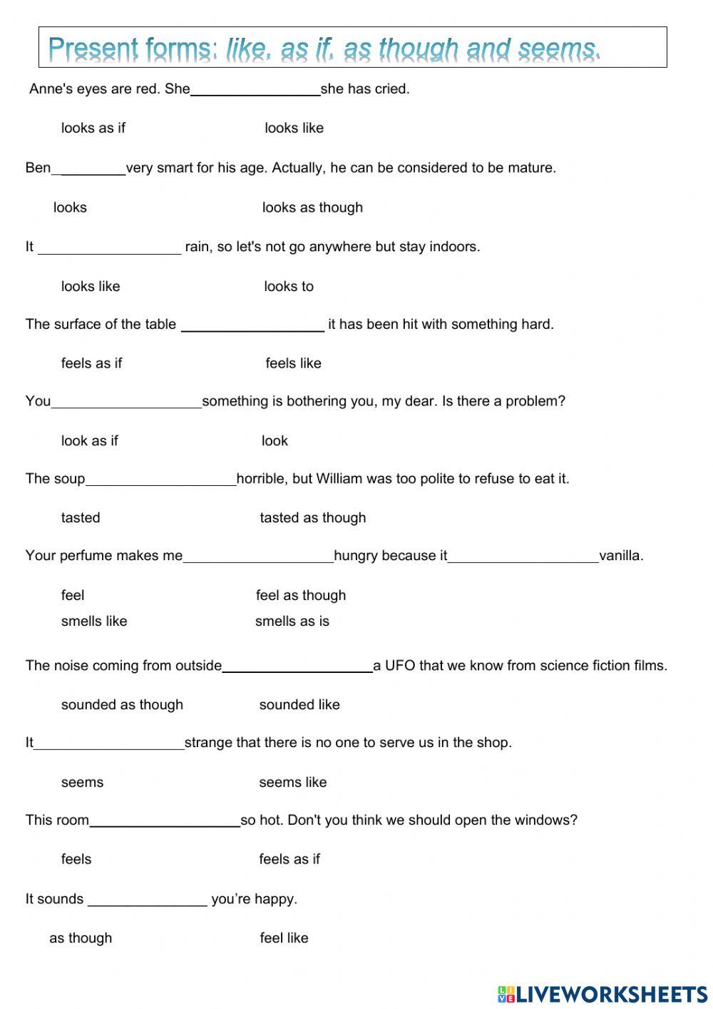 Present forms and conjuctions