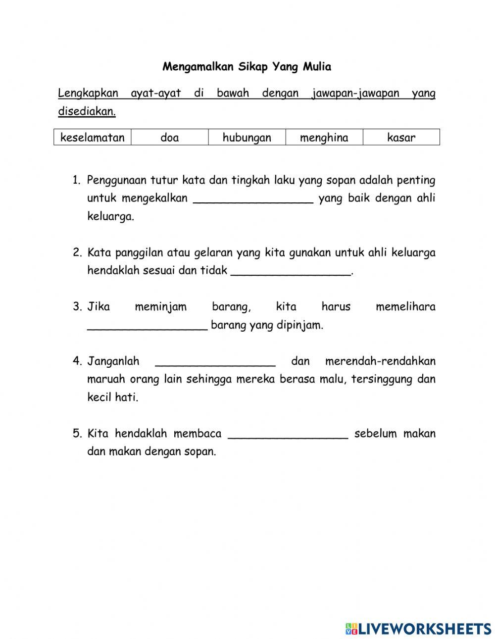 Mengamalkan Sikap Yang Mulia