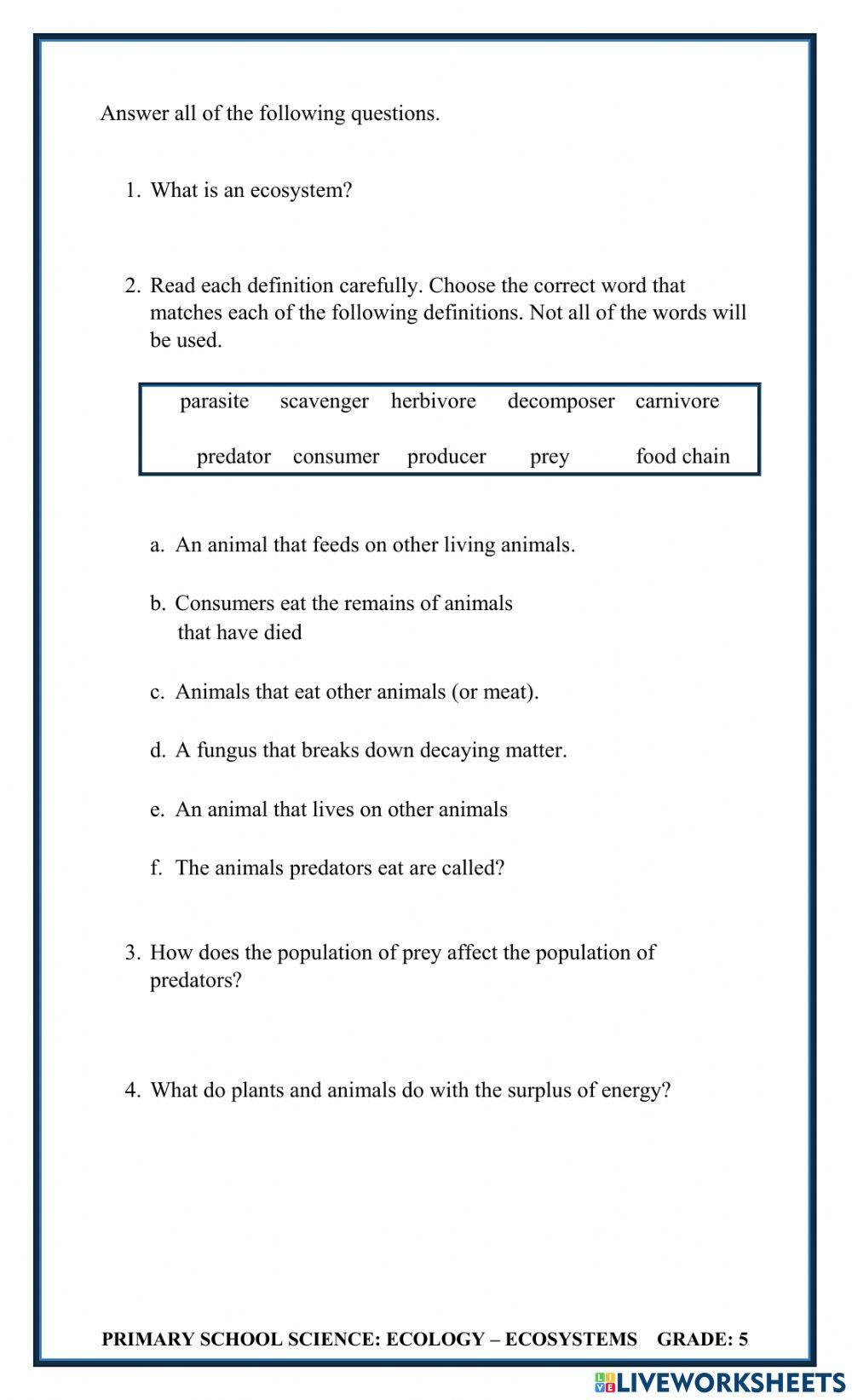 Ecology: Ecosystems Ecology: Ecosystems