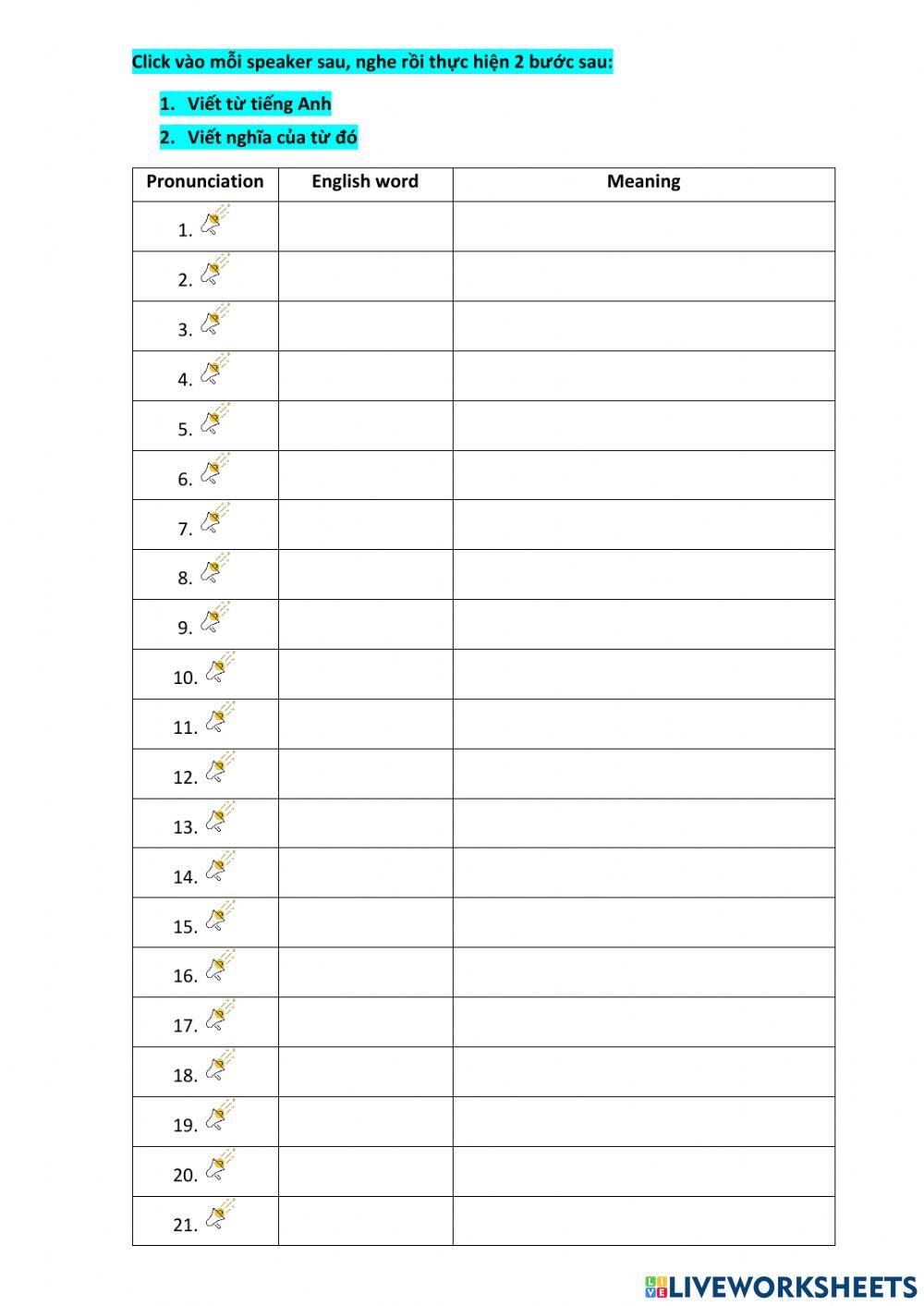 Grade 6 - Unit 7 - Vocabulary