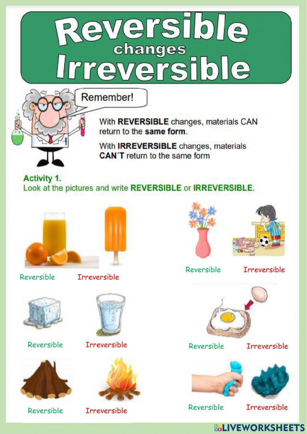 Reversible Irreversible Changes LiveWorksheets reversible-irreversible-changes-liveworksheets