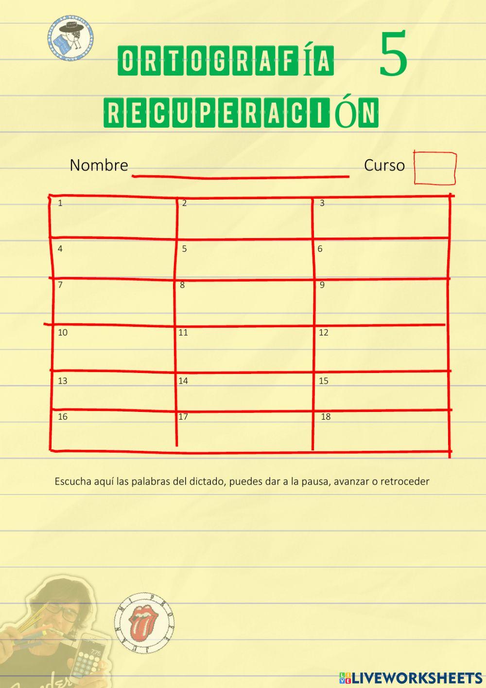 Ortografía recuperación 5