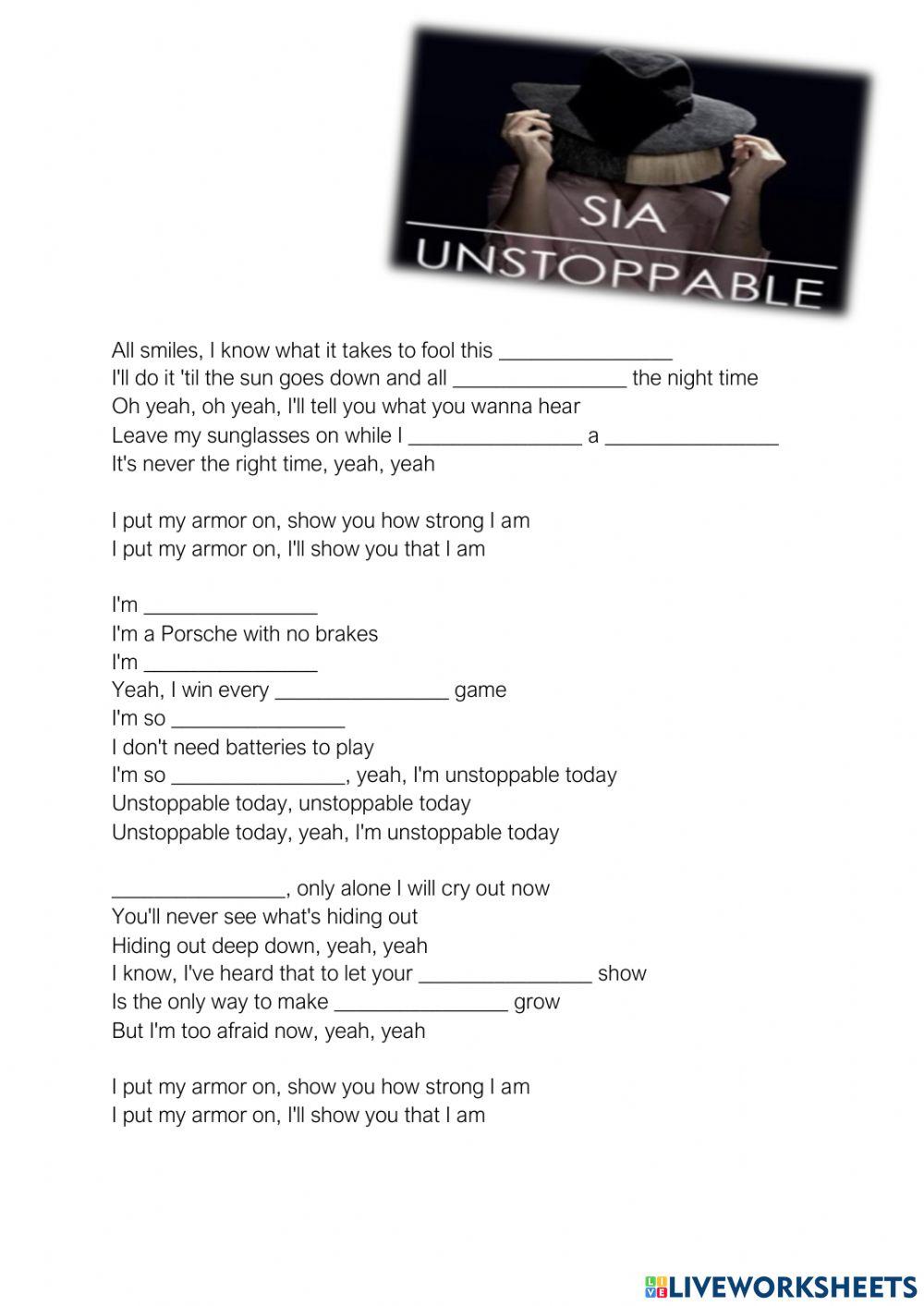 Sia - Unstoppable (Lyrics) 