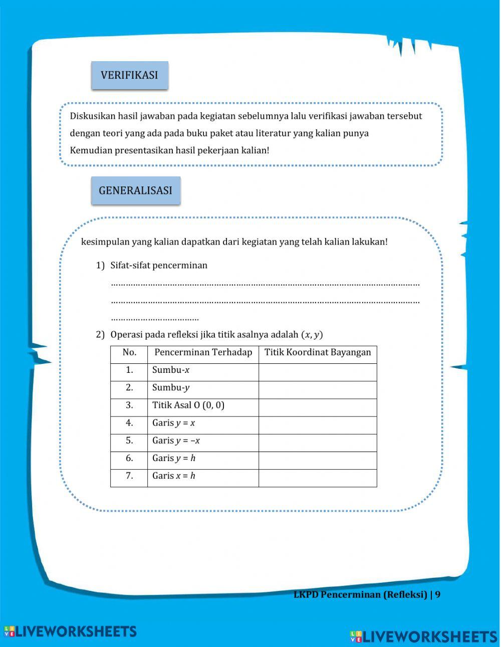 LKPD Refleksi Kelas 9