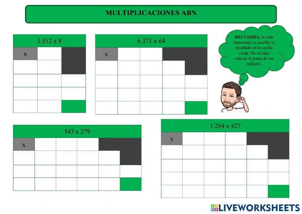 Multiplicaciones ABN