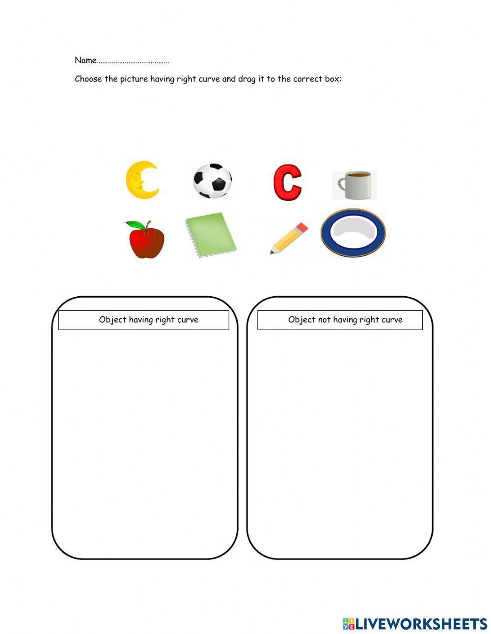 Right Curve worksheet | Live Worksheets