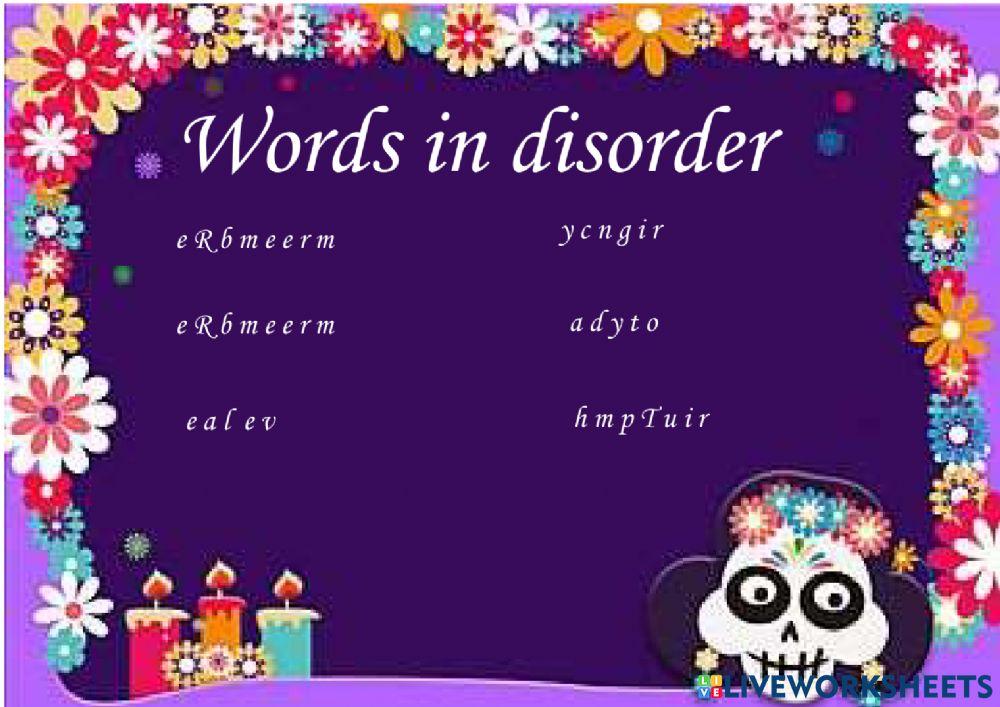 Coco ingles palabras desordenadas