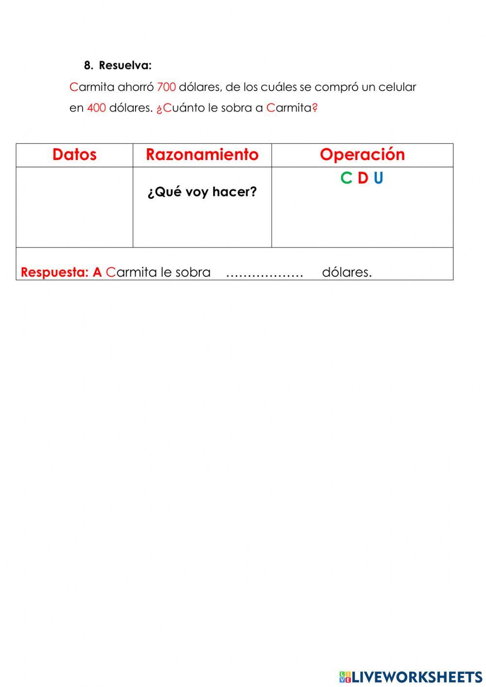 Ejercicios de matemática