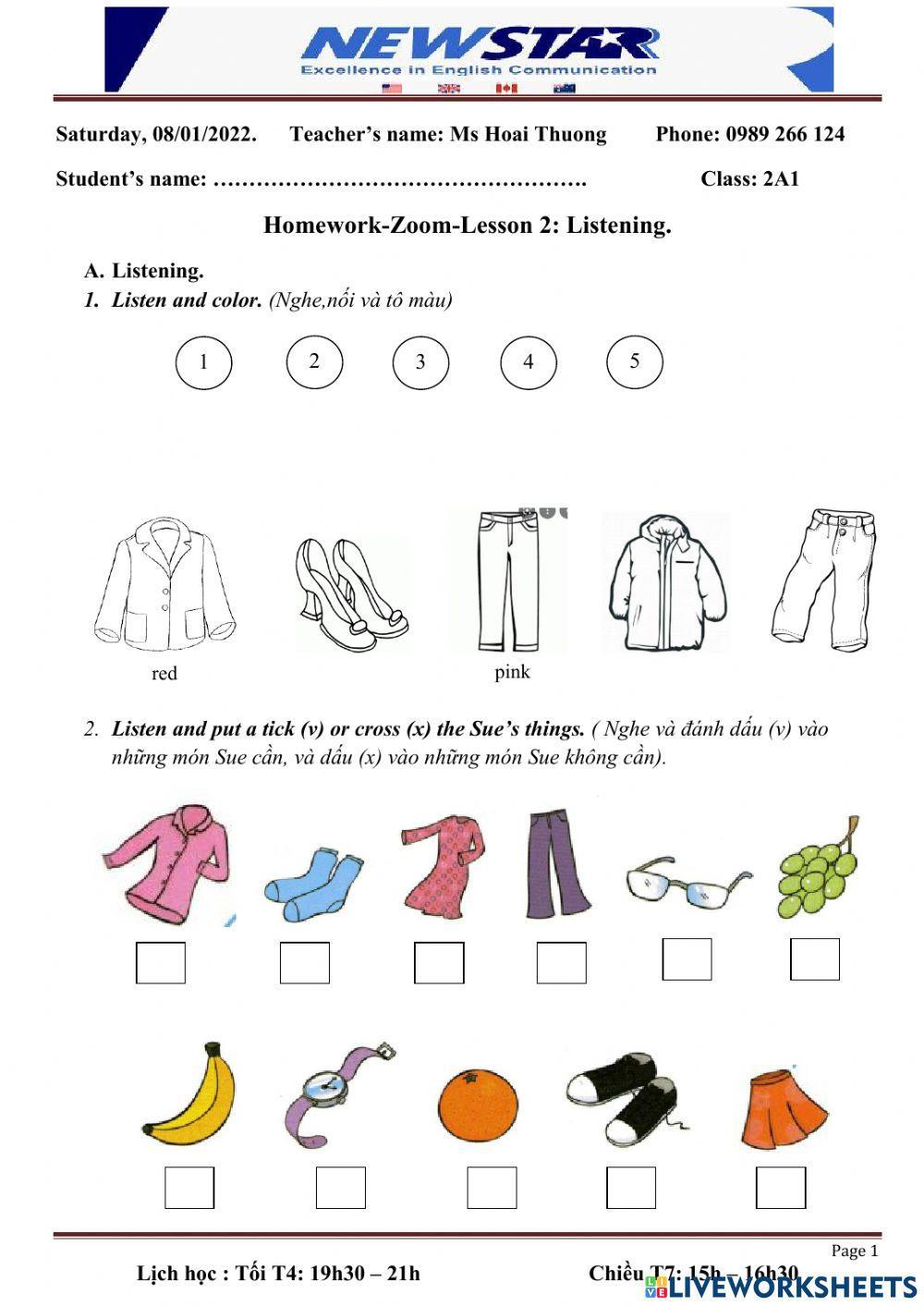 HW L2. Listeing Clothes.2