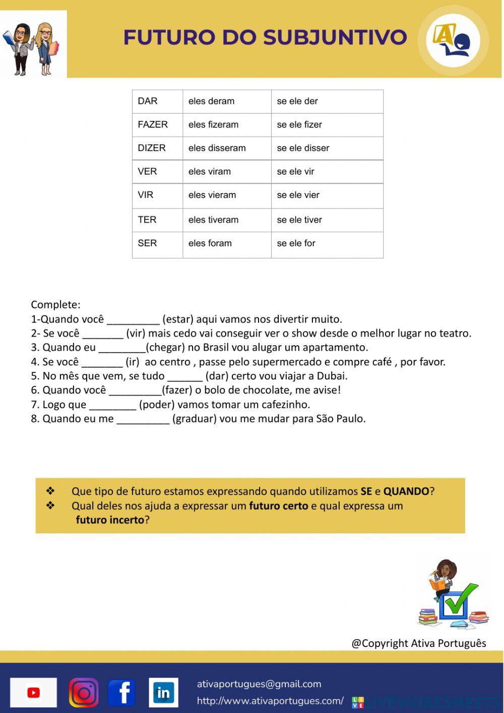Futuro do subjuntivo