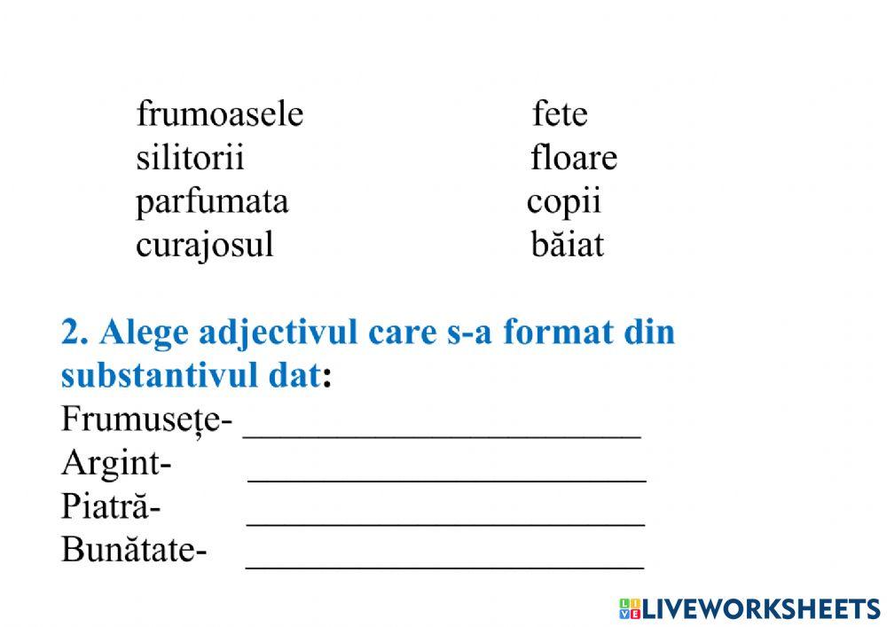 Acordul adjectivului cu substantivul, clasa a IV-a
